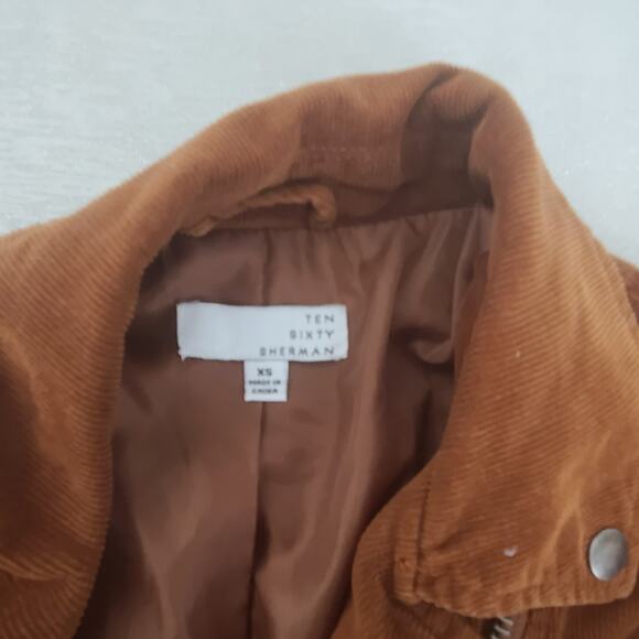Ten Sixty Sherman ladies moto corduroy retro vibes jacket brown Size xs Hippie - Picture 8 of 10